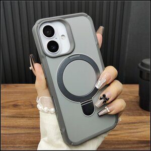 Gray Rugged MagSafe Ring Stand Case